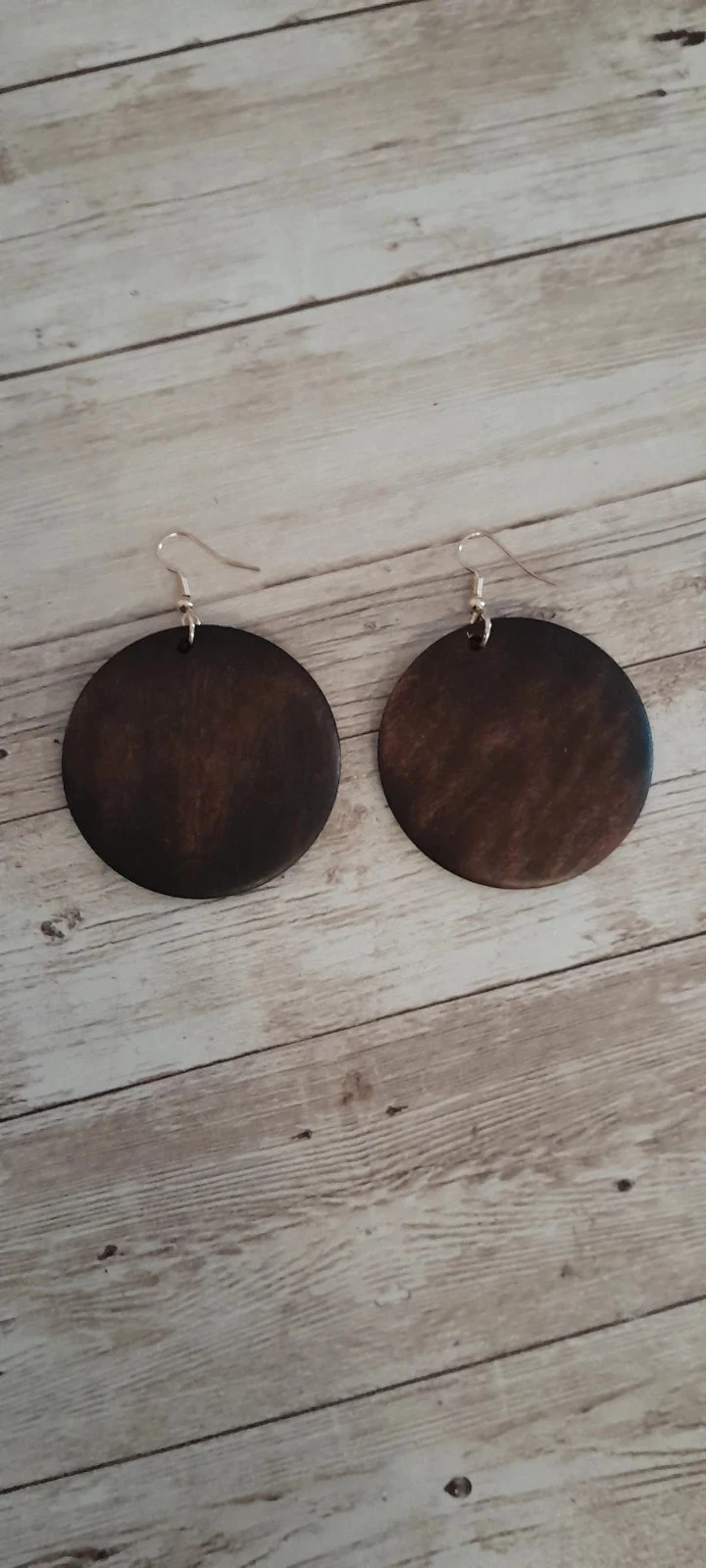 Boucles d'oreilles en bois, couleurs marron, Bohème